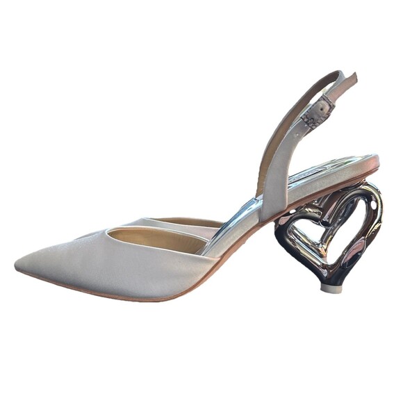 Badgley Mischka Anthropologie Weddings Lucille Heels White Sz 7 - Picture 1 of 6